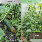 Cucumber Trellis for Raised Beds, 63 x 45 Inch U-Shaped Garden Trellis for Climbing Plants Outdoors with Climbing Net, Metal Detachable Arch Plant Support Vegetable Trellis