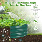 Oval Galvanized Planter Box, Metal Raised Garden Bed - 0.8MM Thick- Ideal for Outdoor Gardening and Planting of Vegetables Flowers Fruits Succulent Plants and Others (Green, 6X3X1 FT)