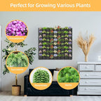 Hanging Planting Grow Bags, 72 Pockets Hanging Vertical Wall Planter Wall Mounted Grow Bag Outdoor Indoor Gardening Vertical Greening Flower Container, Planting Bags Storage Bags(1.0 m × 1.0 m, Black)