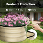 ZXZYHFTY Round Galvanized Raised Garden Bed kit,White Outdoor Garden Raised Planter Box, Round Large Metal Raised Garden Beds for Vegetable 2 * 2 * 1ft 3 Pcs