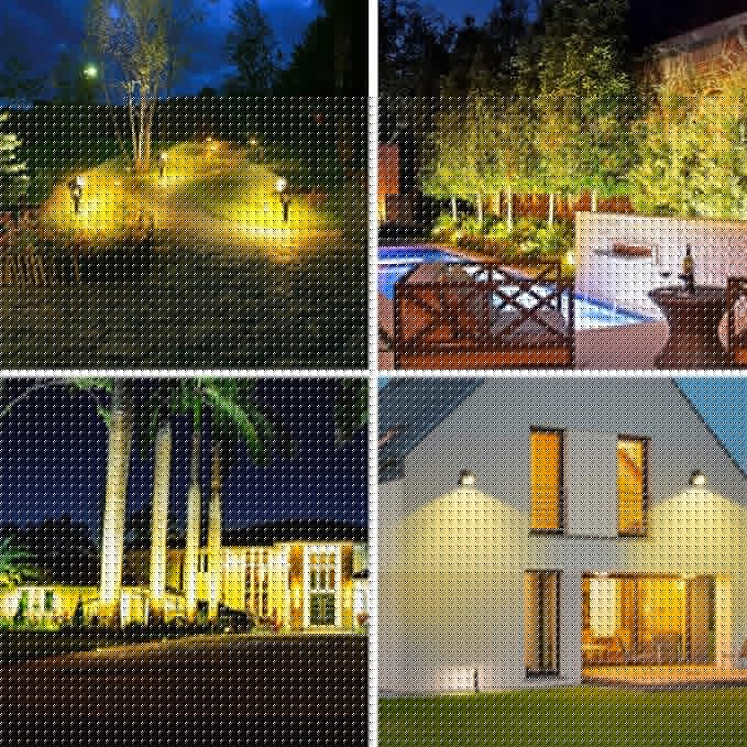 T-SUNUS Christmas Solar Landscape Spotlights Warm White, 2W Garden Spot Lights Outdoor 9.8ft Cable IP65 Waterproof Security Downlight 2-IN-1 for Flag Tree Pond Garage Deck Yard Wall Backyard Halloween