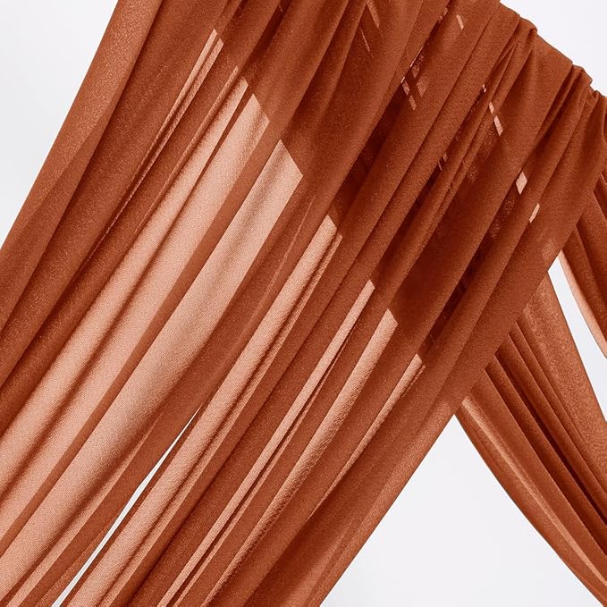 Outdoor Curtains: Sheer Gauze Arch Drapes, 2 Panels, 29 x 240 Inches