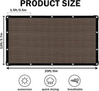Sun Shade Cloth with Grommets,90% UV Protection Shade Fabric,Pergola Shade Cover Canopy Fence Privacy Screen Balcony,Brown Sunshades for Patio Pergola Garden Backyard Outdoor,Mocha-12x20FT