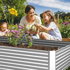 4 Pack 6x3FT Corrugated Galvanized Steel Raised Garden Bed Outdoor, Metal Above Ground Garden Bed for Vegetables and Flowers, Rectangle Raised Beds for Gardening