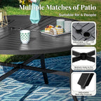 Outdoor Patio Round Dining Table, All Weather Wrought Iron Black Outdoor Table - Image 5