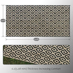 SAND MINE Waterproof Outdoor Rug 10x20 ft, Plastic Reversible Rug, Modern Area Rug, Large Floor Mat for Outdoors, RV, Patio, Backyard, Deck, Picnic, Beach, Camping, Black & Beige