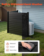 VEVOR 2 Panels Outdoor Privacy Screen, 48 x 48 in Air Conditioner Fence with 27.6 in Ground Stakes, Pool Equipment Enclosure, Horizontal Vinyl Privacy Fence, Ideal for Trash Can and A/C Units, Black