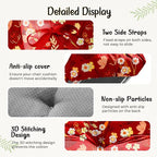 Outdoor Chaise Lounge Chair Cushion 75.1 x 22.8 x 4.7 Inches 100% Waterproof Replacement Cotton Patio Pool Lounge Chair Cushion for Outdoor Furniture with Ties, Red Peony