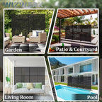 6FT Outdoor Metal Privacy Screen – Decorative Privacy Fence and Room/Garden Divider, Weather-Resistant Freestanding Panel with Stand, Durable Steel for Patio, Garden, Balcony, or Backyard