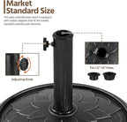 Yaheetech 18'' Umbrella Base 26.5lbs Heavy Duty Patio Umbrella Stand, Round Umbrella Base Stand, Resin Umbrella Holder for Outdoor, Garden, Yard, Black