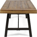 Christopher Knight Home Catriona Outdoor Acacia Wood Coffee Table, Teak Finish / Rustic Metal Brown and Black