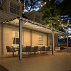 AECOJOY 20' x 10' Outdoo Gazebo Pergola for Patio, Large Wall-Mounted Pergolas and Gazebos Clearance Hard Top 10x20 Lean to Metal Gazebo Shelter Patio Roof, Heavy Duty Awnings for Backyard, Decks