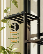 Bamworld Bamboo Plant Stand Indoor 6 Tiered Plant Shelf Outdoor Corner Plant Rack for Multiple Plants Flower Stand Plant Holder for Living Room Bedroom Balcony Patio Garden 48 Inch Black