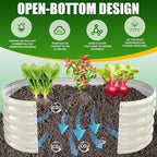 17" Tall Elevated Oval Metal Raised Garden Bed - 4ft x 2ft in Size and 0.8MM Thick Durable Planter Bed/Box for Vegetables Flowers Succulent at Patio/Garden Outdoor (White, 4X2X1.4 FT)