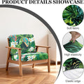 Cushion Covers, 4 Pack Stretch Green Leaf Slipcovers for Patio Sofas