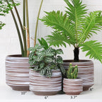 Mini Succulent Planter Set – 3.7 Inch Ceramic Pots with Drainage for Indoor Plants, Small Decorative Flower Pots for Cactus and House Plants, Set of 4