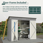 Outdoor Storage Shed, 8 X 4ft Metal Galvanized Steel Garden Shed - Image 4