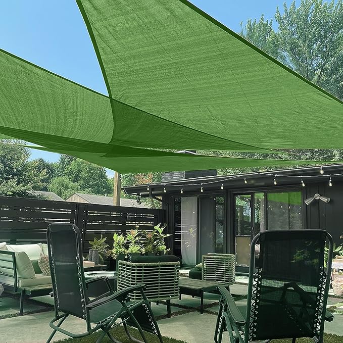 LOVE STORY Custom Size 8'x15'x17' Piquant Green Sun Shade Sail Right Triangle Sunshade Fabric Awning Canopy for Patio Backyard Carport Pergola (Customized)