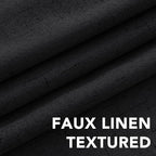 H.VERSAILTEX 100% Blackout Curtains for Bedroom Thermal Insulated Linen Textured Curtains Heat and Full Light Blocking Drapes Living Room Curtains 2 Panel Sets, 52x96 - Inch, Black