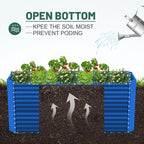 Land Guard 6x3x3ft Rectangular Galvanized Raised Garden Beds, Large-Capacity Metal Planter Box Outdoor, Durable Deep Raised Garden Bed 3ft Tall, Raised Beds for Gardening Vegetables, Royal Blue