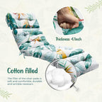 4 Pack Outdoor Chaise Lounge Chair Cushion 75.1 x 22.8 x 4.7 Inches 100% Waterproof Replacement Cotton Patio Pool Lounge Chair Cushion for Outdoor Furniture with Ties,Yellow-Green Leaf