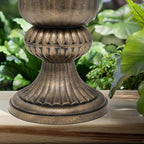 Magshion 20" Urn Planters for Outdoor Plants, Large Decorative Front Porch Planters Set of 2, Weatherproof Tall Plastic Flower Pots for Garden, Patio & Entryway Décor, Antique Brass