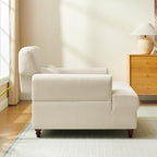 Chaise Lounge Chair Indoor with Adjustable Backrest, Oversized Accent Armchair for Living Room & Bedroom, Upholstered Mid-Century Reading Chair, Comfy Single Sofa Chair, Modern Living Room Chair