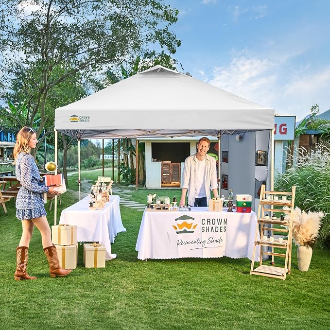 Canopies 10x10 Pop Up Shade with Sidewall, Grid White