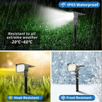 Solar Spot Lights Outdoor Waterproof IP65, 2 Pack Landscape Spotlights with 46 LEDs, 3 Modes Auto On/Off Solar Powered Flood Lights for Outside Pathway, Yard, Garden, Walkway (Cool White)