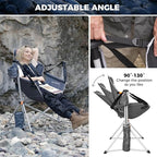 KingCamp Hammock Chair with Footrest – Heavy Duty Swinging Rocking Camping Chairs for Adults up to 400lbs, Folding Portable Oversized Rocker with Cup Holder & Pillow for Outdoor Beach Lawn RV Sports