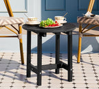Y&M Outdoor Side Table, Waterproof Four-Legged Round Entryway End Table, Single-Tier HDPE Modern Small Coffee Nightstand for Bedroom, Living Room, Patio, Indoor or Outdoor Use, Black