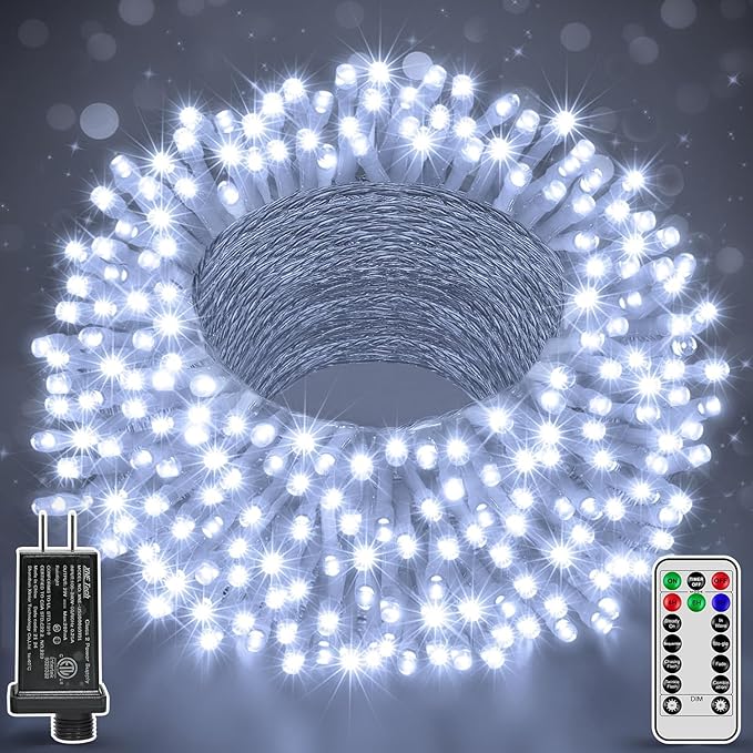String Lights 196 FT 600 LED Cool White Outdoor IP44 Rated