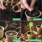 JERIA 50-Pack 3.15 Inch Peat Pots for Seedling with 50 Pcs Plant Labels,Outdoor Garden Germination Nursery Pots,Biodegradable Seed Starter Pots Kits