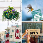 RIFNY Silver Chain for Hanging Plants, 24 Inch Small Plant Chains for Hanging Baskets Kits with Hooks for Bird Feeders Planters Billboards Lanterns Wind Chimes Ornaments Outdoor Indoor Use (10 PCS)