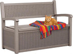 EasyUp 80 Gallon Outdoor Storage Bench Lockable Deck Box Outdoor Storage Box Waterproof for Patio,Garden,and Porch – Perfect for Storing Garden Tools and Cushions(Gray)