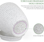 7/6.2/5.5/5/4.5/4 inch Flower Pots, 6 Pack Plant Pots for Small Indoor Outdoor Plants, Plastic Planters with Drainage Holes and Saucers for Garden Succulent House Plants, Speckled White