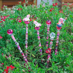 Decorative Garden Stakes, 158 Piece DIY Fairy Wand Kit in Rose Red