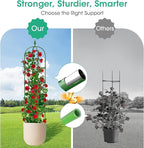 2 Pack Garden Obelisk Trellis for Climbing Plants, 71" Metal Rustproof Plant Support Rose Trellis, Tower Potted Cages for Flowers Fruits Vegetable Vines Indoor & Outdoor, Green(4 Tiers)