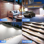 [16 Packs] Solar Motion Sensor Outdoor Lights, Super Bright Solar Lights Outdoor Waterproof, 3 Lighting Modes Security Wall Light for Outside Walking Dog Fence Backyard Deck Garden Door Step Garage