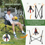 TIMBER RIDGE Hammock Camping Chair, Oversized Swinging Hammock Chair with Adjustable Back and Seat for Outdoor Lawn, Sports, Supports 400lbs, Grey