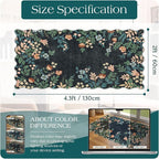 Outdoor Rug Boho Floral Mat, Black Polyester, 2 x 4.3 ft