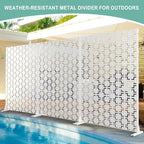 Metal Privacy Screen for Outdoor & Indoor Use, Free Standing Privacy Screen for - Image 5