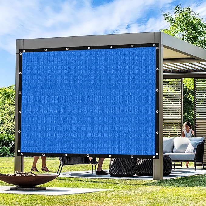 Artpuch Outdoor Pergola Shade Cover 4' X 12' Sun Shade Cloth with Grommets, 90% UV Protection Canopy Patio Privacy Screen (Customized Available) GN107, Blue