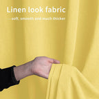 Easy-Going Linen Look Outdoor Curtains Waterproof Windproof Porch Curtains, Soft Thicken Outdoor Privacy Curtains for Patio, Gazebo, Grommet Top and Tab Bottom Drape, 1 Panel, 110x84 inch, Yellow