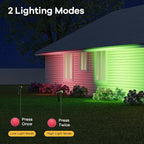 Consciot Solar Color Changing Outdoor Spotlights, 7 Lighting Modes Outside Solar Lights Waterproof IP67, Multicolor Christmas Decorations Landscape Lights for Pathway Patio Fence, Auto On/Off, 2 Pack