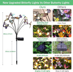 Solar Garden Butterfly Lights, 4 Pack 32 LED Solar Swaying Lights, Swaying in The Wind, Waterproof Firefly Light Outdoor Fairy Light for Garden Patio Yard Pathway Flower Bed Decoration