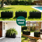 Metal Rectangular Planter Black Galvanized Steel Rectangle Planter Box 36" L x 15" W x 15" H Large Planter for Outdoor Indoor Plants Porch Patio Backyard