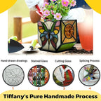 Handcrafted Stained Glass Butterfly Planter, Cute Planters for Indoor Plants,Decorative Indoor Flower Pot, Cactus Pot, with Drainage,Home Garden Decor
