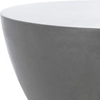 Safavieh Outdoor Collection Athena Modern Concrete Dark Grey Round 17.7-inch Accent Table