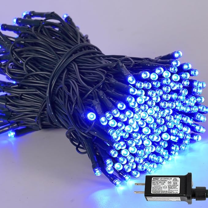 String Lights 66ft 200-LED Blue Outdoor Waterproof